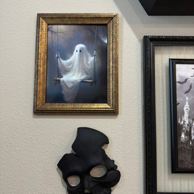 Wall Flower Ghost Poster Sheeted Ghost Art Print Cute Little - Etsy ...