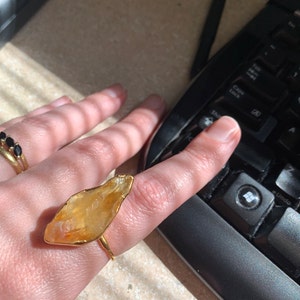 Customer photo from Carolina, Vertical Large Raw Citrine Ring, November Birthstone