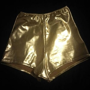 High Waisted Metallic Gold Shorts. Low Rise Metallic Hot | Etsy UK