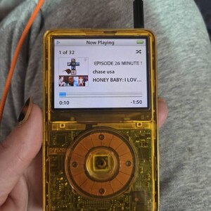 Custom Transparent Orange on Stainless Ipod 5.5 Gen - 1TB, Taptic