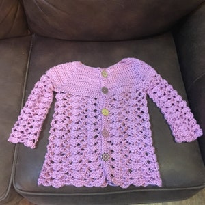Crochet PATTERN Sweet Little Cardigan baby and Toddler Sizes english Only Etsy