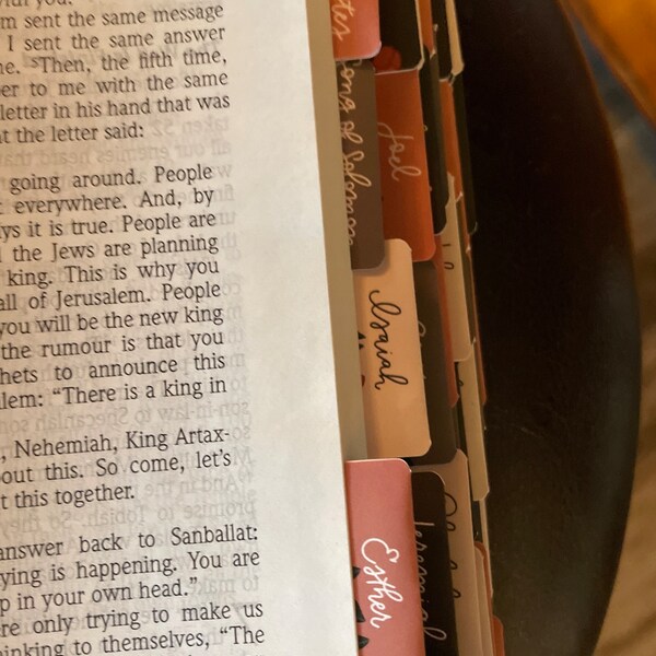 Bible Tabs, Garden Floral, Script Lettering, Matte Coated Finish - Etsy