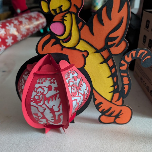 Tigger Shadow Tigger Cartoon Lantern Digital File,tigger Lampcandle,tigger Light Box ...