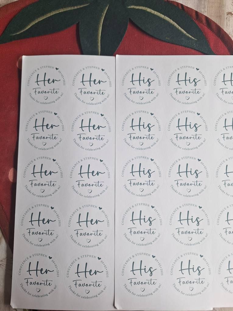 20 His Her Our Wedding Favors Stickers & Bags, His Her Our Favorite Sticker, His Her Favor Label, His Favorite, Her Favorite, Our Favorite