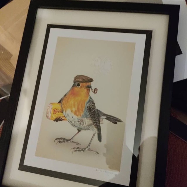 Weekend Robin Art Print Wall Art Painting Bird Irish 