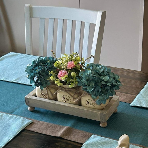 Home Decor Farmhouse Riser Tray, Rustic Tray With Legs, Table Tray ...