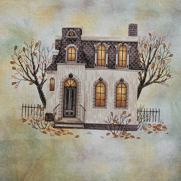 Cross Stitch Pattern Autumn House DMC Chart Embroidery Printable PDF ...