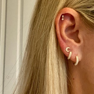 Set Of 3 18Kt Gold Plated With Cz Stud Earring For Girls