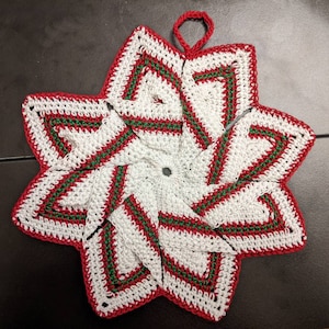Christmas Star Pot Holder Crochet Pattern