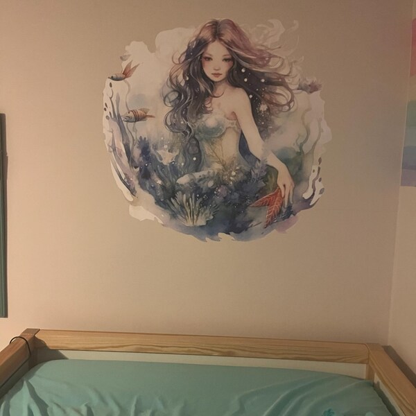 Mermaid Wall Decal, Mermaid Wall Stickers, Under the Ocean Wall Decal ...