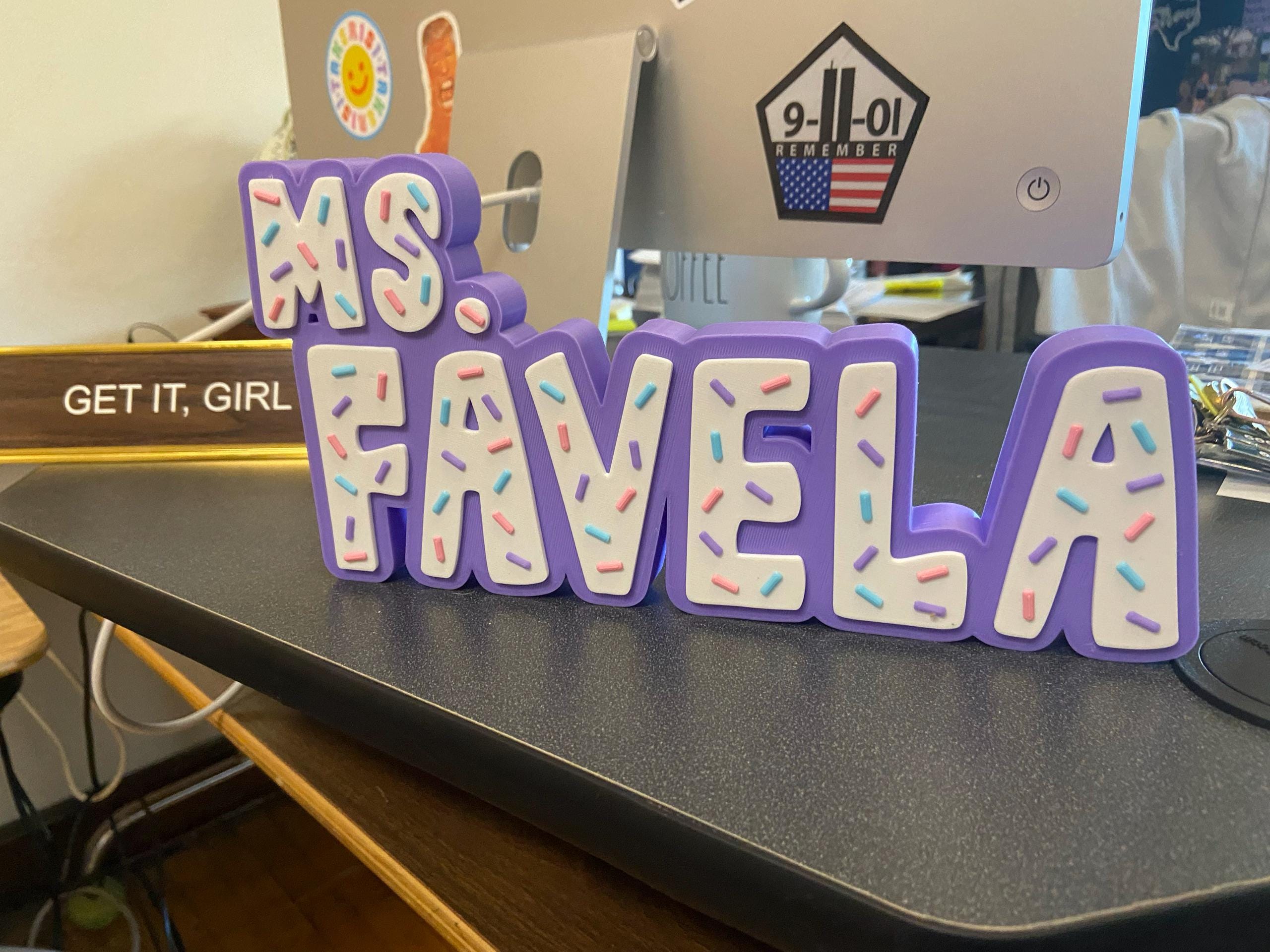 3D Sprinkles Name Plate - Custom Cupcake Name Sign - Purple Teacher Gift - Teacher Desk Name Sign - Desk Name Plate - Custom Name for Desk