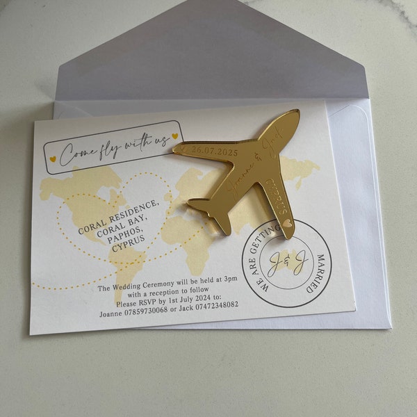 Frances Roxburgh World Map Destination Wedding Invitation Aeroplane Magnets & Cards ...