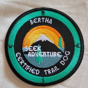 Spiritual Path Embroidered Patch, Moonlit Mountain Hiking Trail Iron On Patch, Journey Outdoor Adventure Applique, Mindful