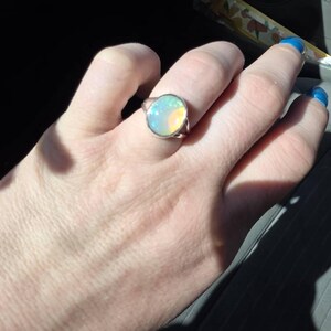 Ethiopian Opal Ring, 925 Sterling Silver Ring, Opal Gemstone