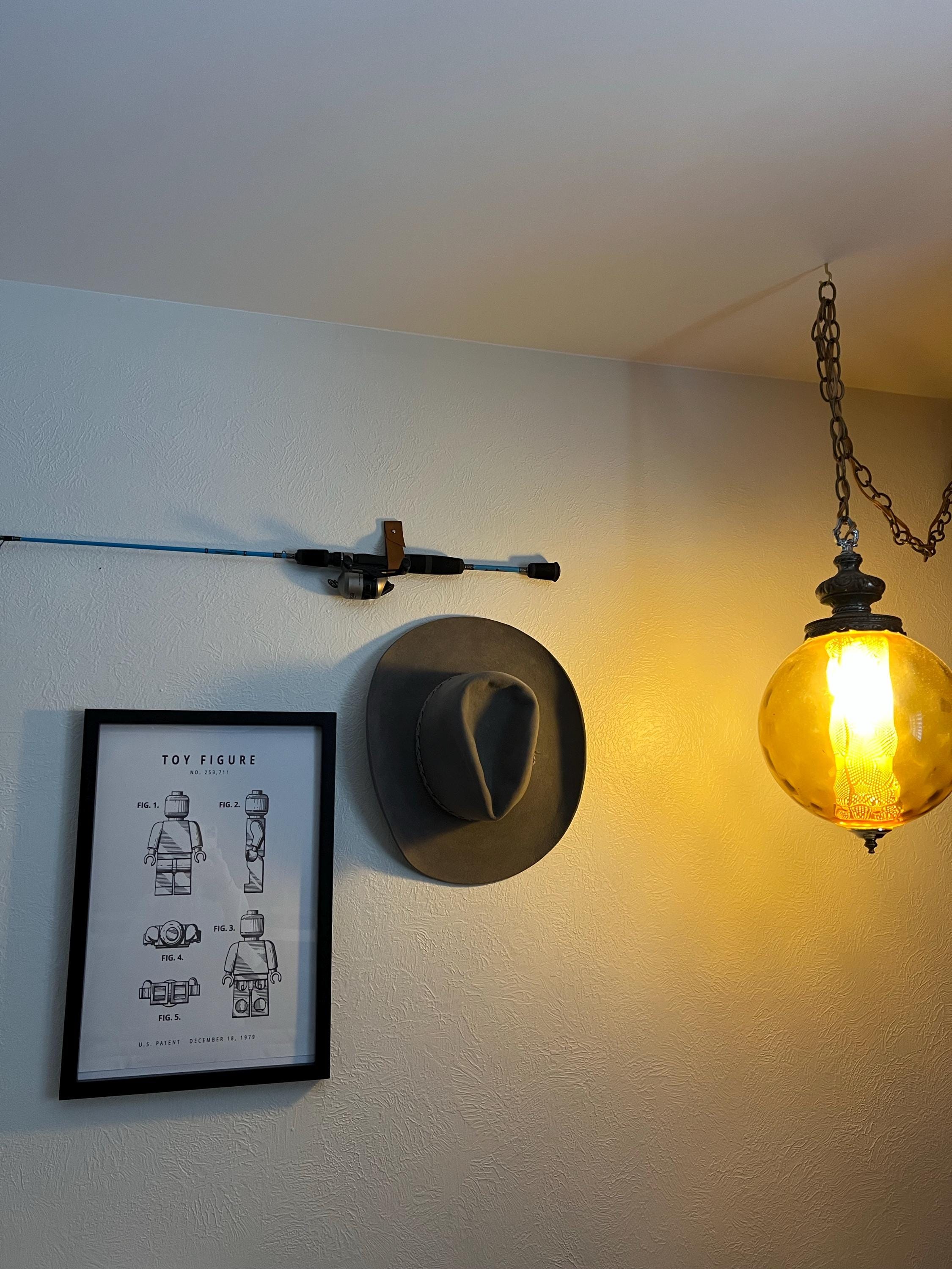 Leather Fishing Rod Holder, Rack, Pole Organizer, Fishing Decor, Fishing Pole Wall Mount, Tackle Storage, Rod Hanger, Wall Hanging Strap