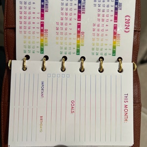Weekdays Ring Printed Personal Rings Tabbed Complete Week on One Page Deluxe Planner ...