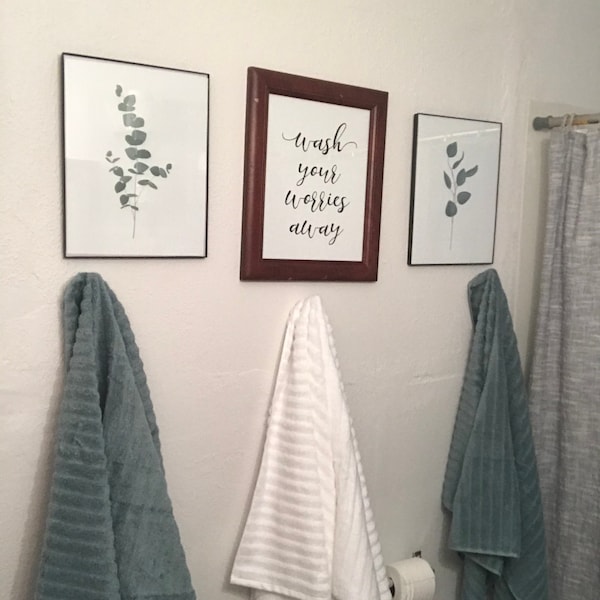 Bathroom Wall Decor | Set of 3 Wall Art | Farmhouse Wall Art | Home ...