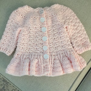 Crochet PATTERN Soft Wool Peplum Cardigan sizes baby up to | Etsy