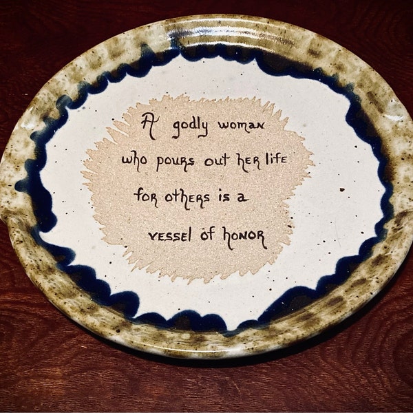 Handmade Pottery Plate: Godly Woman Bible Verse, Christian Gift - Etsy