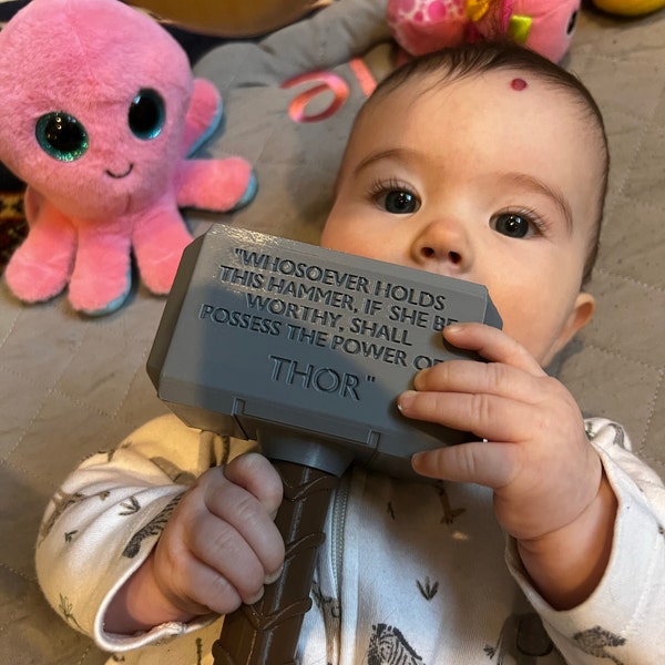 Baby's First Mjolnir | Thor Baby Rattle | Thor's Hammer | Thors Baby ...