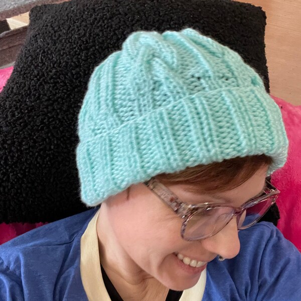 Hat KNITTING PATTERN - Cable Knit Beanie Pattern, Classic Aran Cable ...