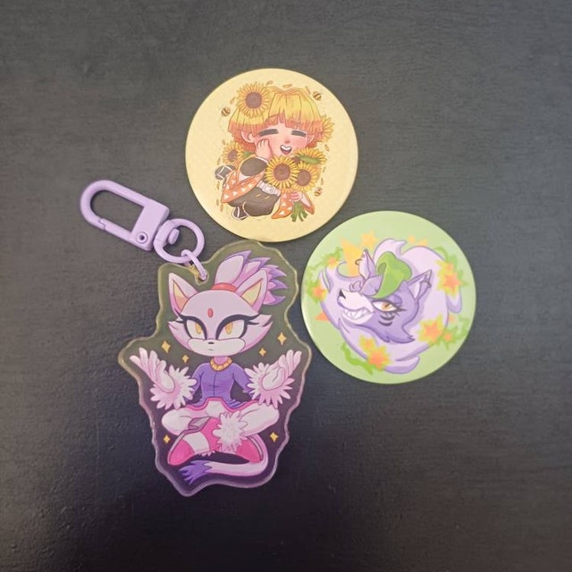 Blaze the Cat Colourful Gradient Acrylic Keychain Charm - Etsy