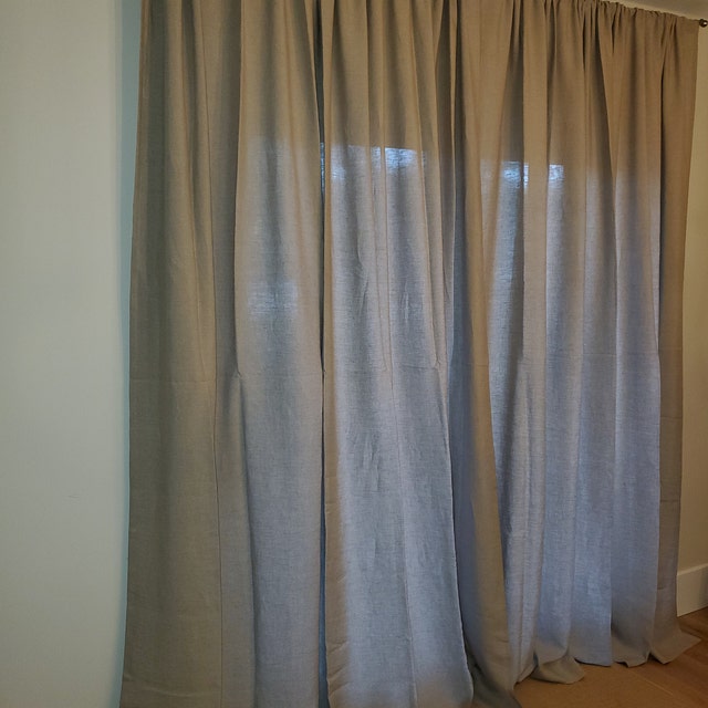 Cortinas de lino natural y rico, semitransparentes para dormitorio, sala de  estar o comedor, con bolsillo para barra, cortina de lino con textura para