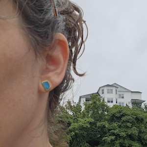 Customer photo from MG, Large Raw Australian Opal Stud Earrings