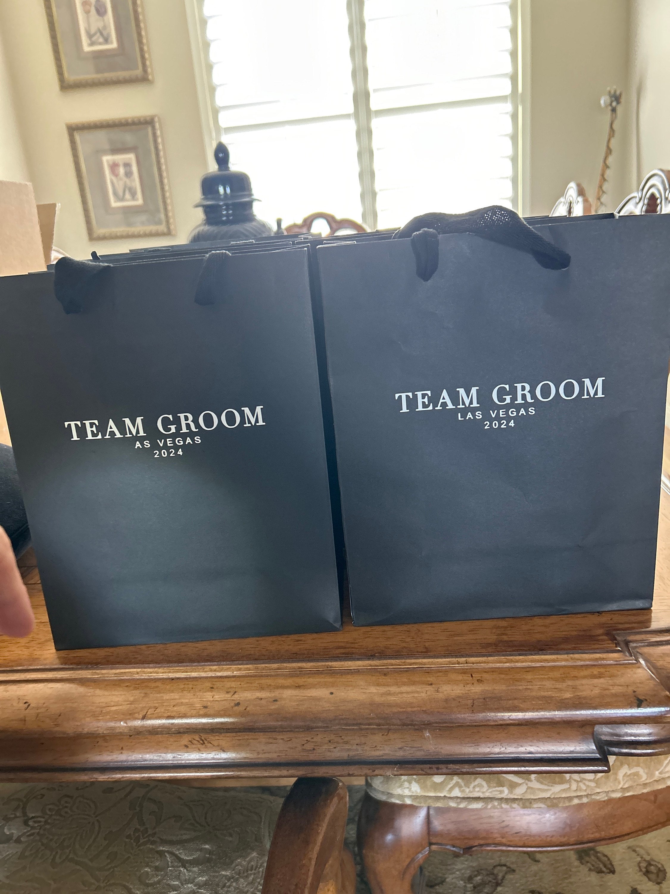 Personalized Wedding Bags - Luxury Proposal Bags - Black - Groom and Groomsmen Gift Bags - Large - 4 sizes