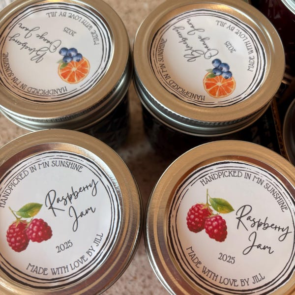 Personalized Jam and Canning Stickers, Custom Lid Labels for Jars ...