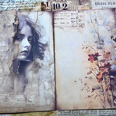 Grunge Junk Journal Kit Instant Download Digital Scrapbook Paper Kit ...