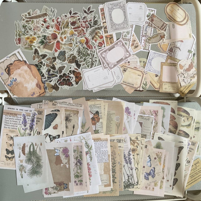 200pcs Vintage Stickers For Journaling Aesthetic Nature Ephemera Decorative  Paper Scrapbooking Stickers Scrapbook Supplies Kit For Scrapbook Label Dia