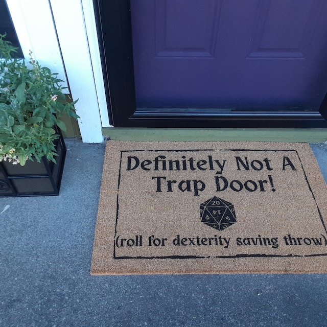 Not A Trap Door Doormat, D&D Doormat, Dungeons and Dragons Doormat