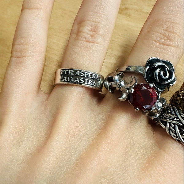 Per Aspera Ad Astra Ring - Through Hardships to the Stars Sterling ...