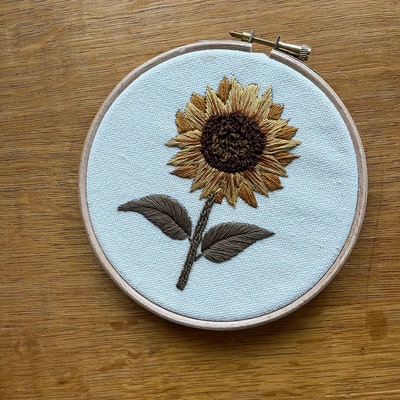 Sunflower Embroidery Pattern, Pdf Pattern, Beginner Embroidery Pattern ...