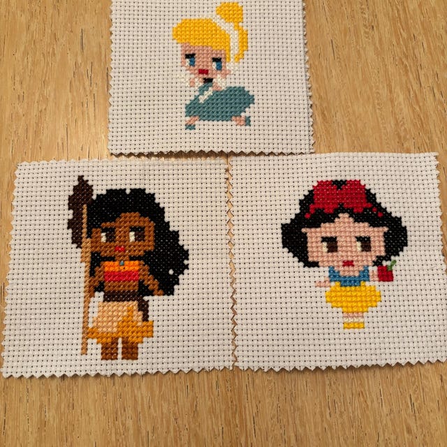 Mini Pixel Princesses Cross Stitch Pattern, Little Princesses