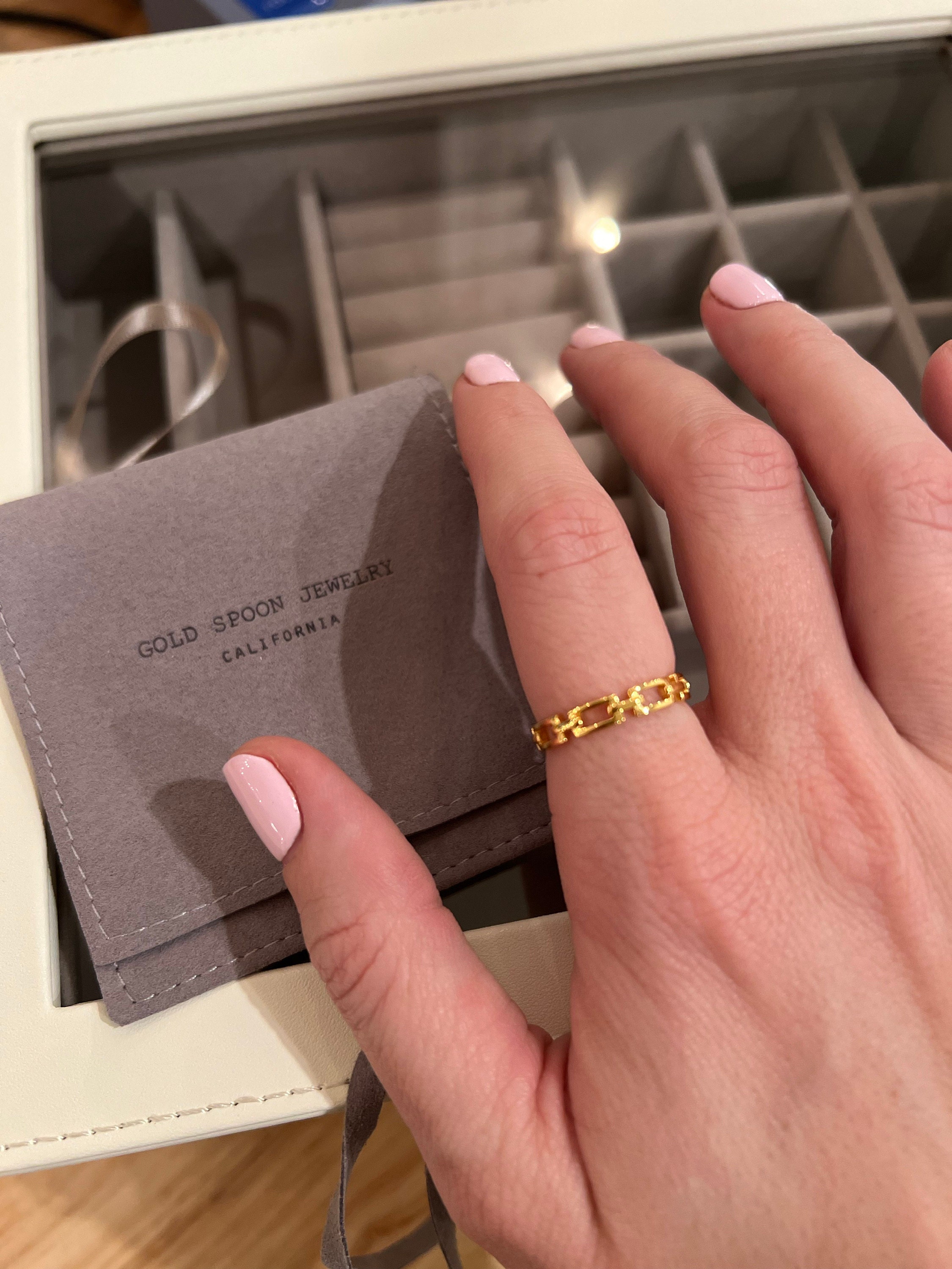Chain Ring - Chain Link Ring - Statement Ring - Dainty Ring - Minimalist Ring - Stacking Ring - Delicate Ring - Gold Ring - SUTTON RING