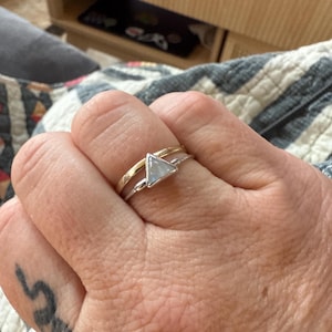 Customer photo from mesmerize138, Triangle Moonstone Ring, Gold Ring, Celestial Jewelry,