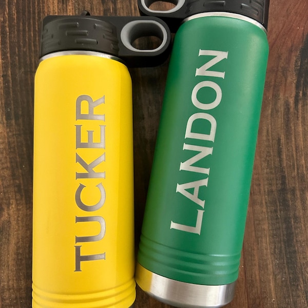 Engraved Water Bottles With Straw, Personalized Insulated Water Bottle ...