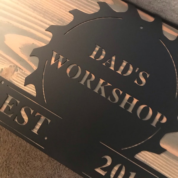 Personalized Fathers Day Sign for Dad, Dads Workshop Sign,personalized ...