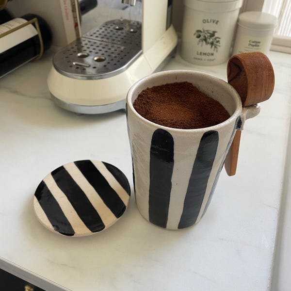 NEW Striped Fruit Bowl, Handmade Ceramics, Black and White Bowl, Glazed ...