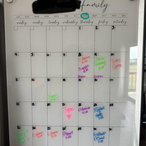Black Dry Erase Wall Calendar Dry Erase Acrylic Calendar for Office