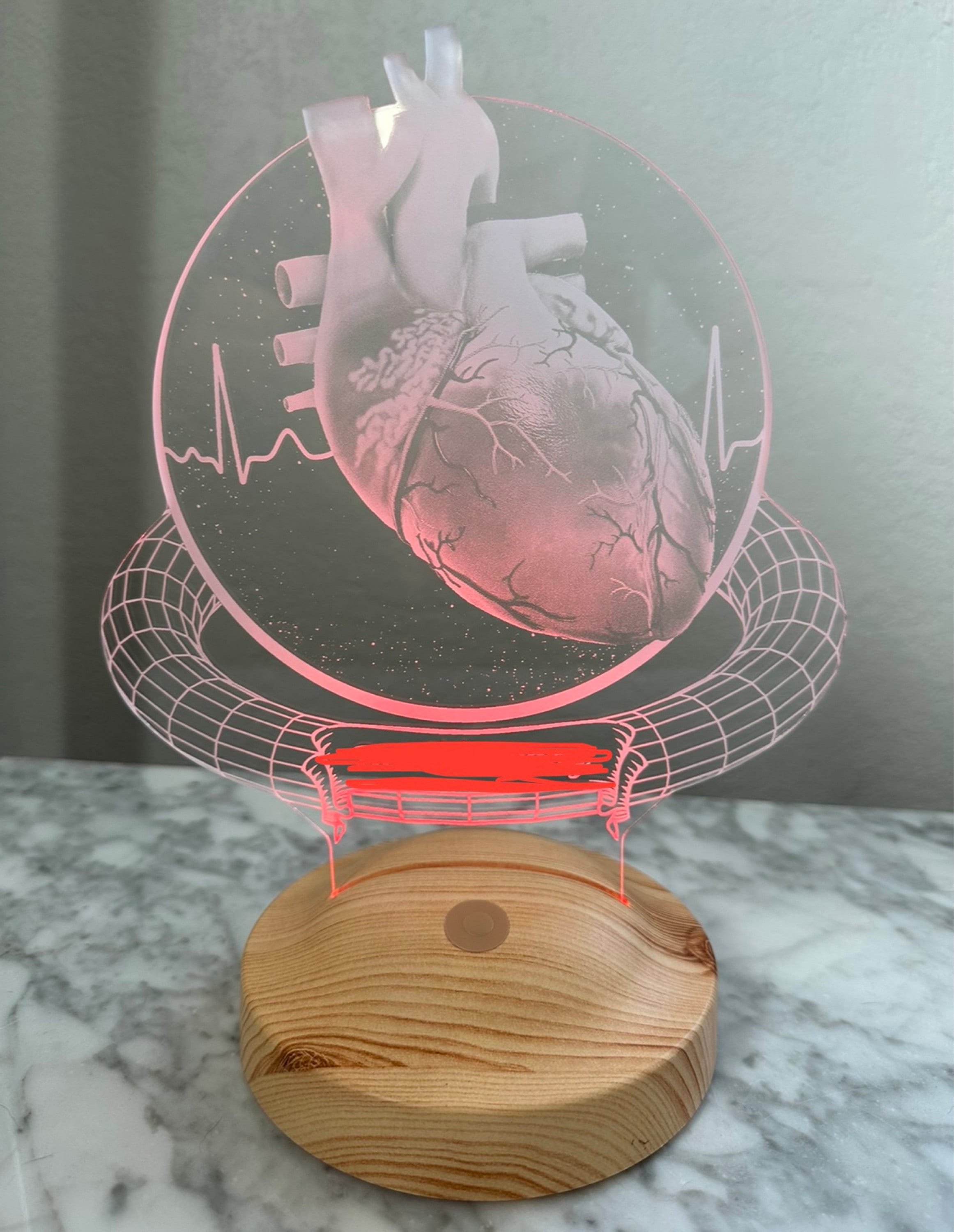 Heart Surgeon Personalized 3D Lamp, Cardiologist Gift, Heart Specialist Unique Doctor Gift,Customized Gifts for Heart Doctor,Cardio thoracic