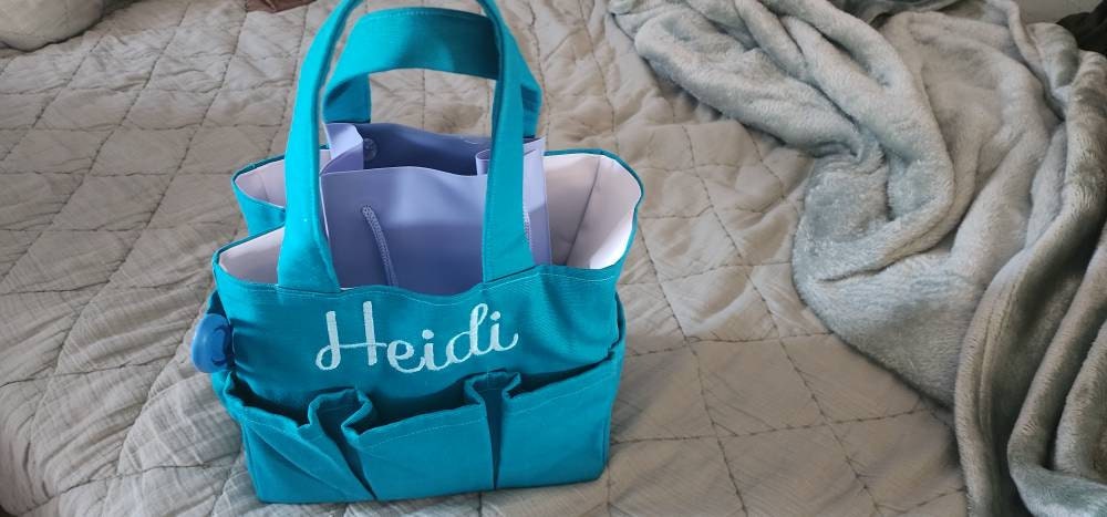 Personalized shower caddy, Waterproof beach tote bag, College dorm storage organizer