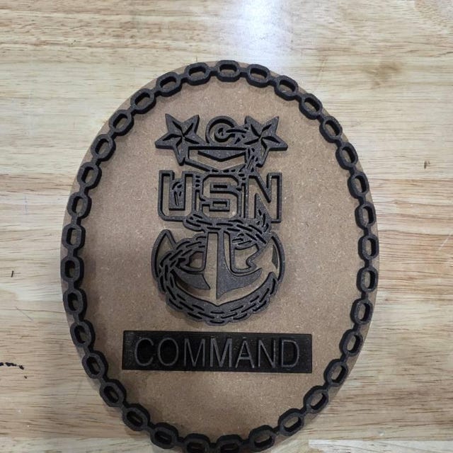 Command Master Chief (CMC)/E9 Badge, 2-layer, USN, Svg Ai DXF Png