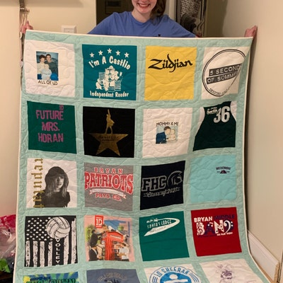 Tshirt Quilt Custom Made With Your T-shirts, T-shirt Blanket, Memory ...