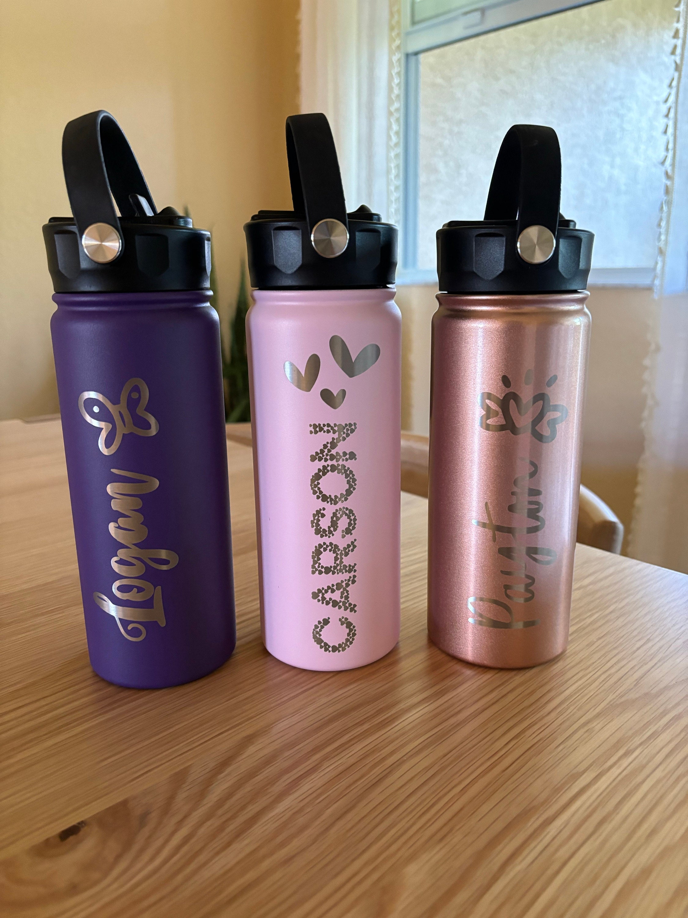 Personalized Kid Water Bottle, Back to School Gifts for Kids, Custom Laser Engraved Bottles, 18oz Water Bottle Personalized Water Bottle