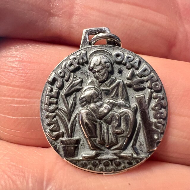 St. Joseph Medal - Sterling Silver or Bronze - Vintage
