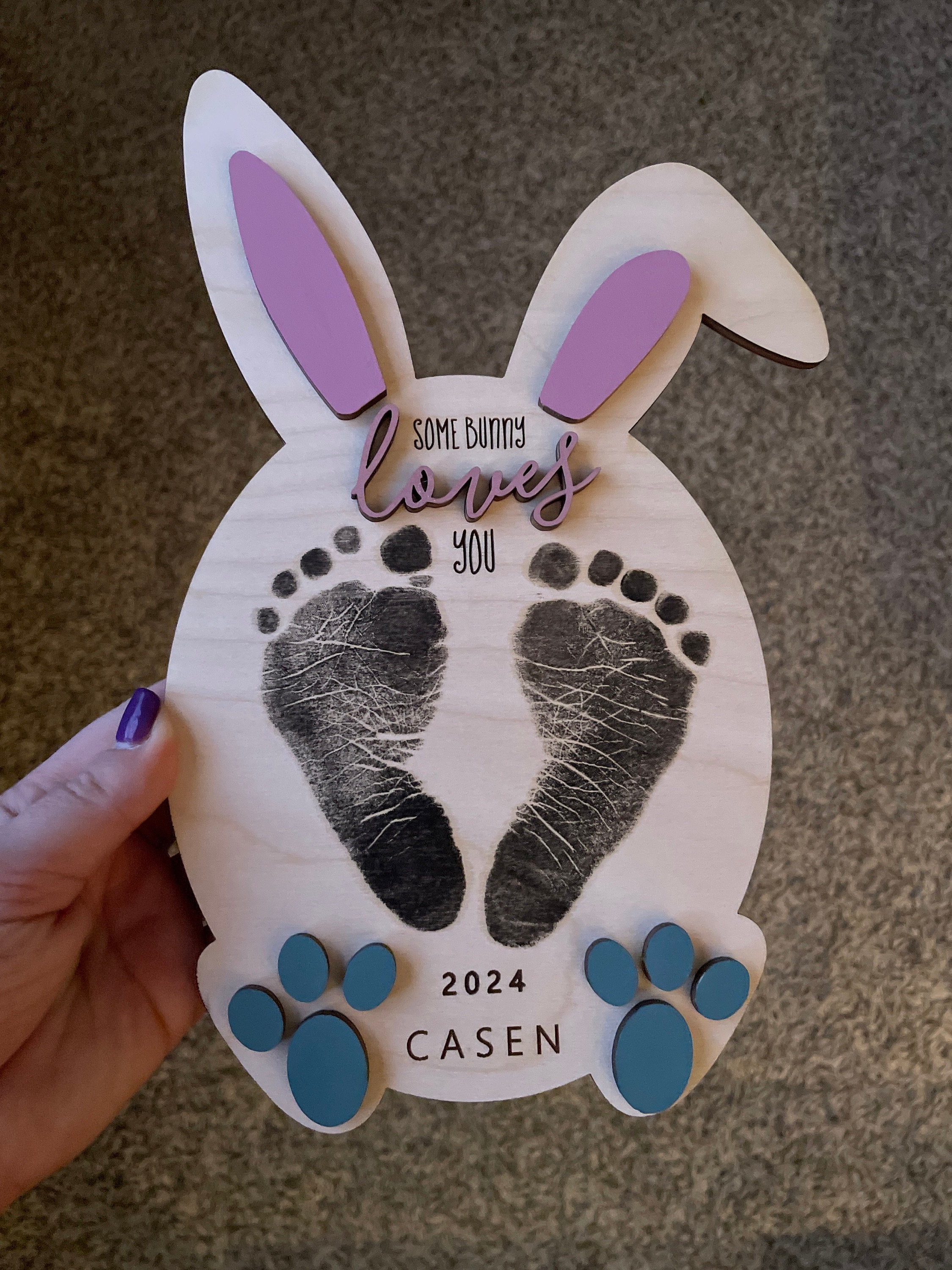 Easter footprint keepsake, Kids Easter Craft, some bunny loves you sign, First Easter Keepsake, Easter footprint sign