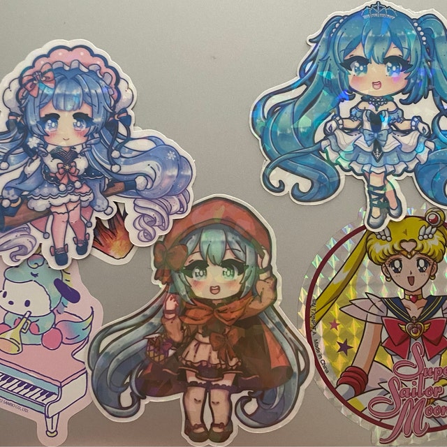 Hatsune Miku Holographic and Vinyl Stickers-kawaii Chibi Anime Girls,  Cinderella, Rapunzel, Snow White, Red Riding Hood, Sakura, and More -   Israel